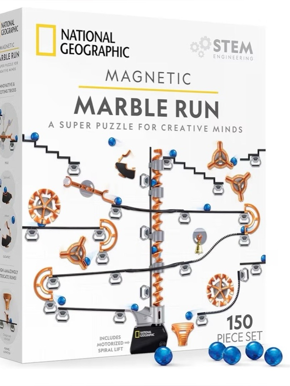 National Geographic Magnetic Marble Run Set track STEM creative puzzle 150 pc